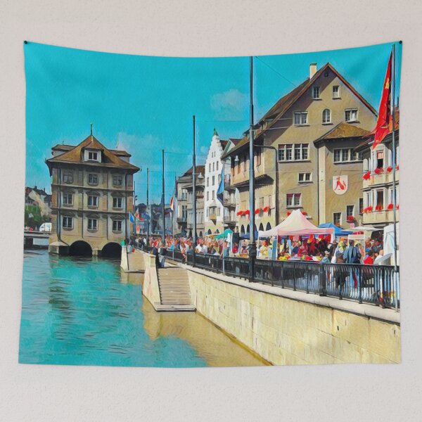 Item preview, Streets of Zurich designed and sold by Sofia-Draws.
