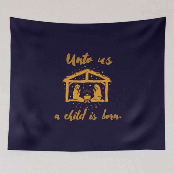 Item preview, Unto us a child is born (nativity) designed and sold by TeeRedeemed.