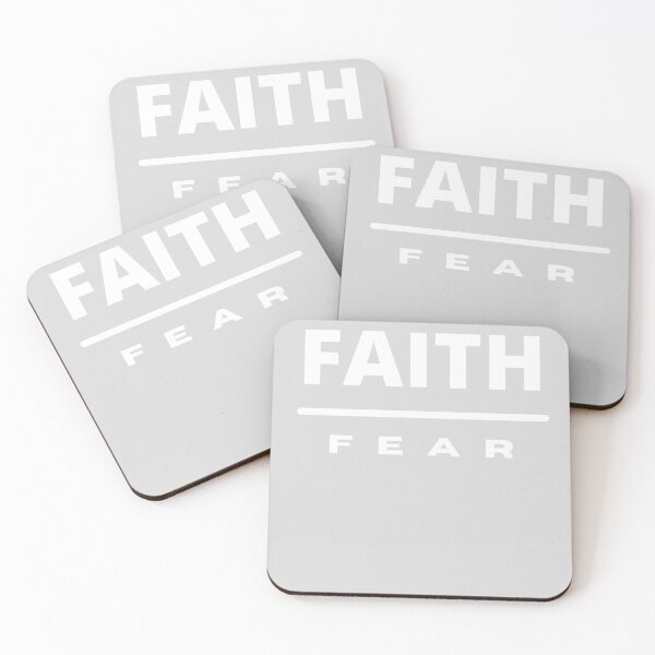 Item preview, Faith Over Fear | White on Light Grey/Gray designed and sold by WordsToArt.