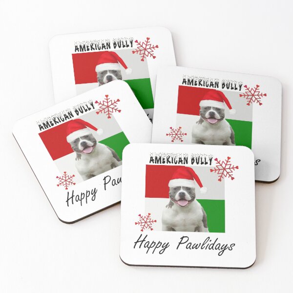 Item preview, Happy Pawlidays – Christmas American Bully Dog Design w/ Santa Hat designed and sold by platinumblks.