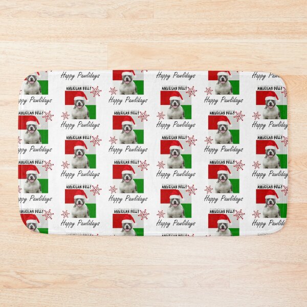 Item preview, Happy Pawlidays – Christmas American Bully Dog Design w/ Santa Hat designed and sold by platinumblks.