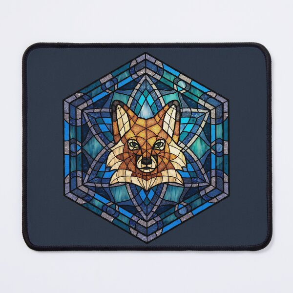 Item preview, Red Fox Blue Stained Glass designed and sold by Wyvernwrought.
