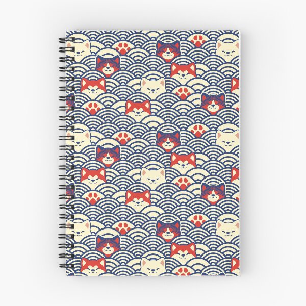 Item preview, Japanese Waves and Akitas - Classic Navy and Red designed and sold by KaijuKennels.