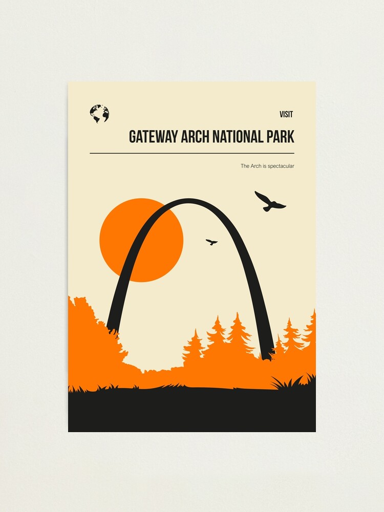 St Louis Missouri Gateway Arch Vintage Airline Travel Art Poster Print 