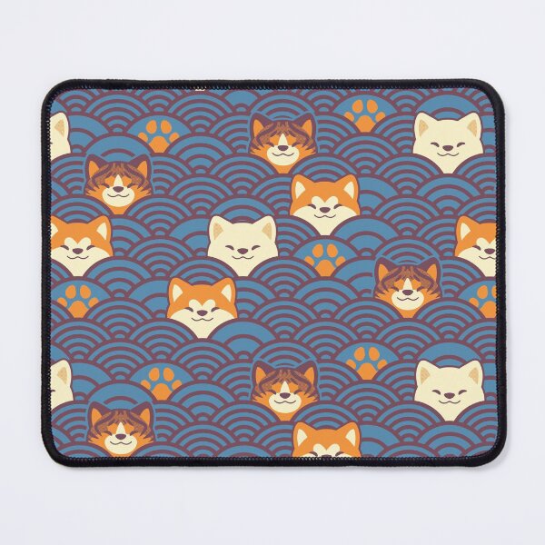 Item preview, Japanese Waves and Akitas - Modern Blue and Purple designed and sold by KaijuKennels.
