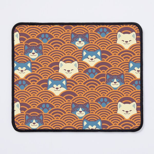 Item preview, Japanese Waves and Akitas - Modern Purple and Orange designed and sold by KaijuKennels.