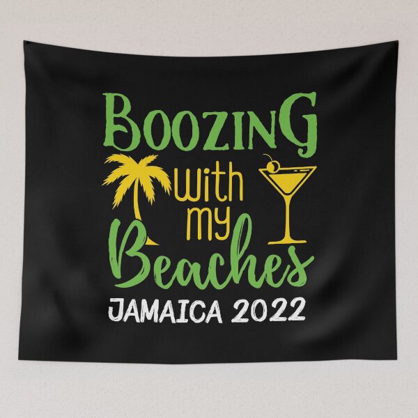 Item preview, Boozing With My Beaches Bachelorette Girls Trip Jamaica 2022 print designed and sold by jakehughes2015.