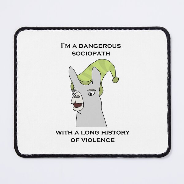 Item preview, Llamas with Hats - "I'm a dangerous sociopath with a long history of violence" designed and sold by NickHasling.