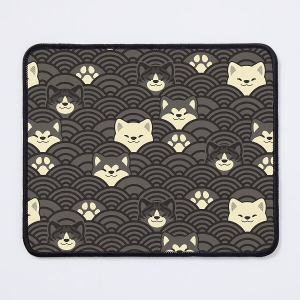 Item preview, Japanese Waves and Akitas - Dark Pewter designed and sold by KaijuKennels.