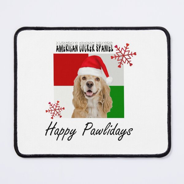 Item preview, Happy Pawlidays – Christmas American Cocker Spaniel Dog Design w/ Santa Hat designed and sold by platinumblks.