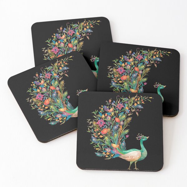 Item preview, Watercolor Peacock with Colorful Flowy Flowers and Feathers designed and sold by GoldfishEast.