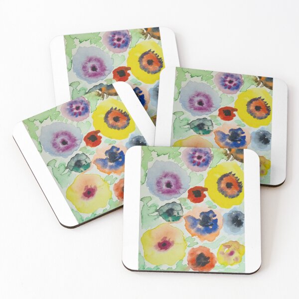 Item preview, Colorful expressionist abstract flowers designed and sold by Marbelayart.