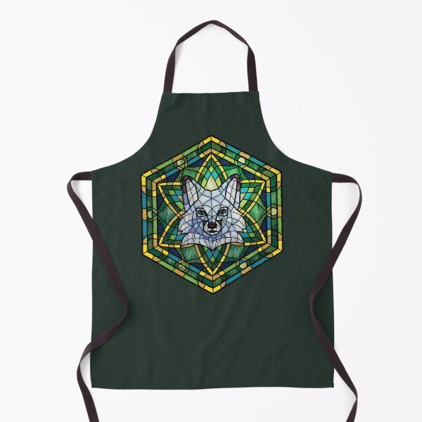 Item preview, White Fox Green Stained Glass designed and sold by Wyvernwrought.