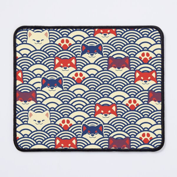 Item preview, Japanese Waves and Shibas - Classic Navy and Red designed and sold by KaijuKennels.
