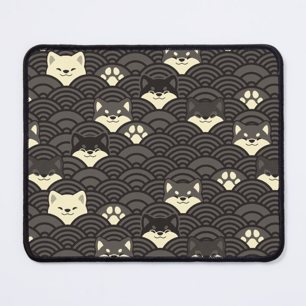 Item preview, Japanese Waves and Shibas - Dark Pewter designed and sold by KaijuKennels.