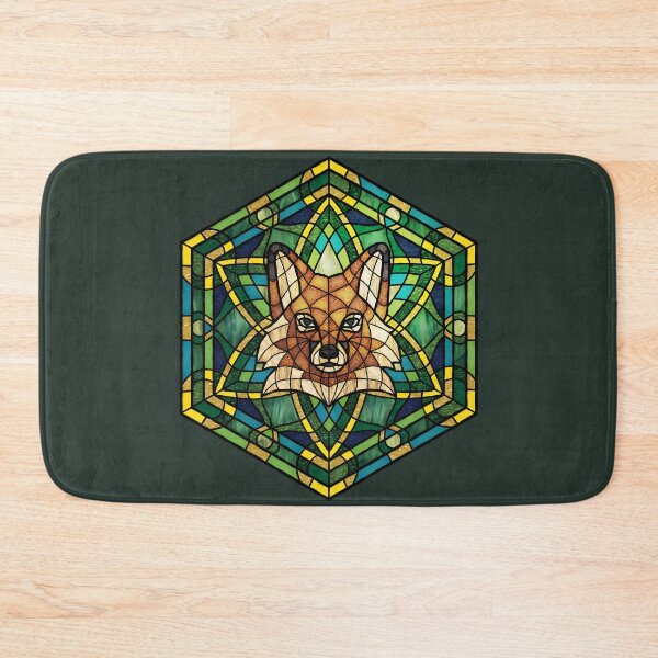 Item preview, Red Fox Green Stained Glass designed and sold by Wyvernwrought.