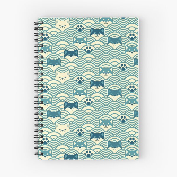 Item preview, Japanese Waves and Shibas - Light Teal designed and sold by KaijuKennels.