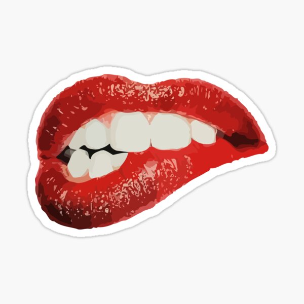 Item preview, Sexy teen girl lips teeth bite lipstick red mouth designed and sold by CurtisMena.