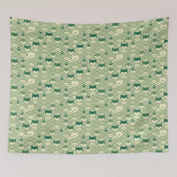 Item preview, Japanese Waves and Shibas - Light Bamboo designed and sold by KaijuKennels.