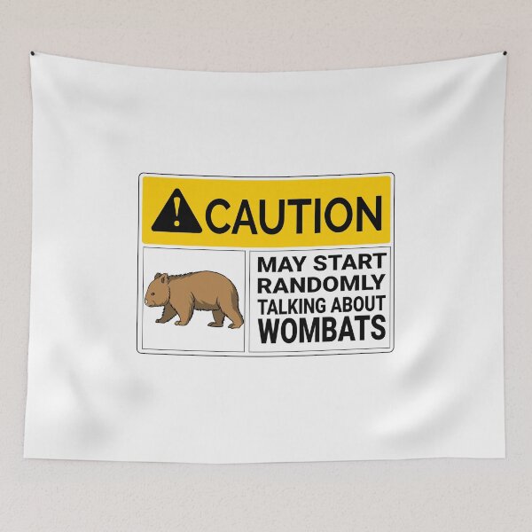 Item preview, Wombat Sticker Caution May Start Randomly Talking about Wombats designed and sold by JasKei-Designs.