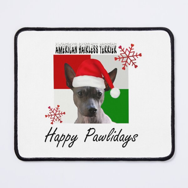 Item preview, Happy Pawlidays – Christmas American Hairless Terrier Dog Design w/ Santa Hat designed and sold by platinumblks.