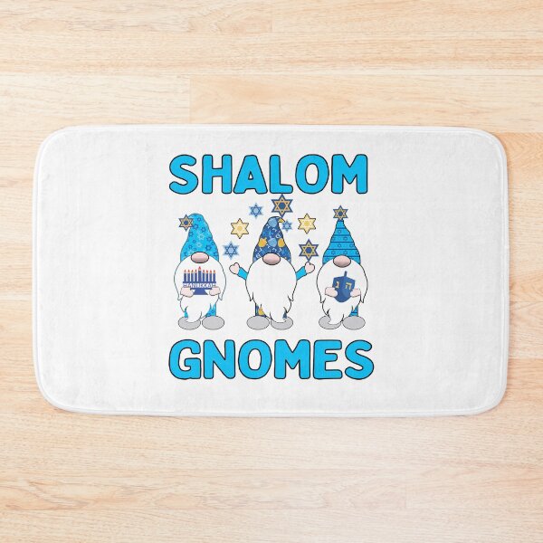 Aperçu de l'œuvre Shalom Gnome 3 Hanukkah Gnomes Elfes Chapeaux Dreidel bleus mignons créée et vendue par funnytshirtemp.
