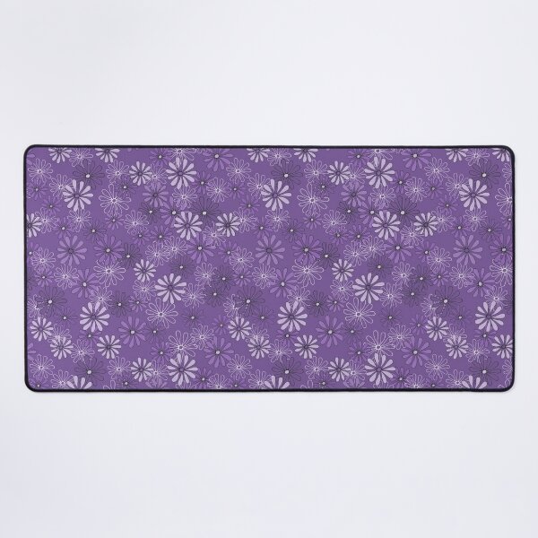 Daisies in Shades of Purple Desk Mat