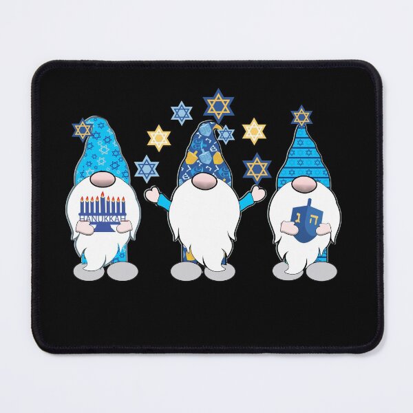 Aperçu de l'œuvre 3 chapeaux mignons de gnomes et d'elfes de Hanoukka bleus créée et vendue par funnytshirtemp.