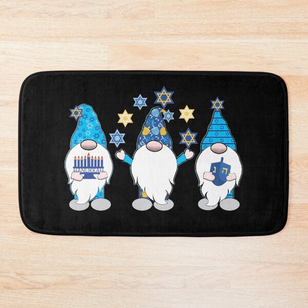 Aperçu de l'œuvre 3 chapeaux mignons de gnomes et d'elfes de Hanoukka bleus créée et vendue par funnytshirtemp.