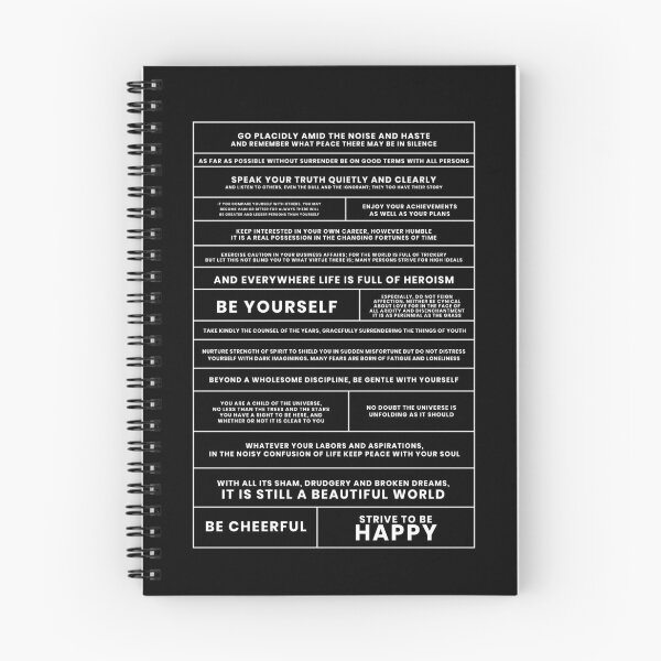 Artikelvorschau, Desiderata typografischer Schwarzweißdruck entworfen und verkauft von Your Word Co.