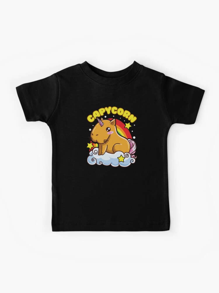 Capybara watercolor kids T-shirt, Boys' Clothing, Girls' Clothing, ring  spun Cotton 100%, watercolor print T-shirt,T shirt art