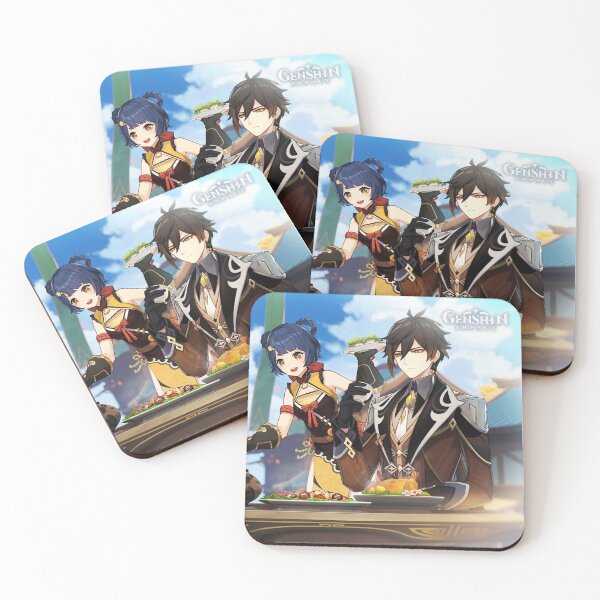 Item preview, Tartaglia, Xiangling and Zhongli - Genshin Impact designed and sold by Aka-Hanako.