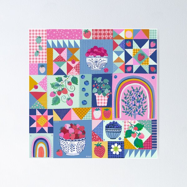 Item preview, Gingham Berry Garden designed and sold by Janet Broxon.