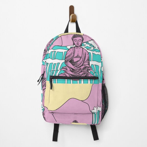 Item preview, Blue and Pink Waterfall Buddha Graphic designed and sold by WonderfulHumans.