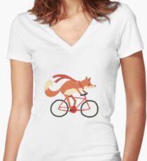 mr. fox Women's Fitted V-Neck T-Shirt