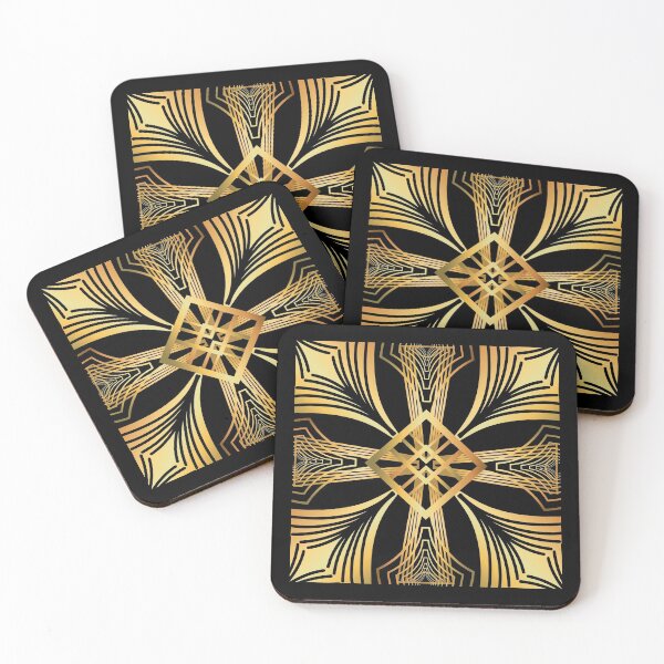Item preview,  Art Deco Nouveau Black and Gold Geometric  designed and sold by SloganExpress.