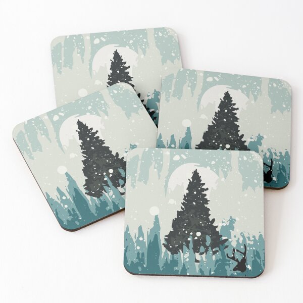 Item preview, Reindeer Silhouette Hidden in Front of Christmas Tree designed and sold by Abstract-Artist.
