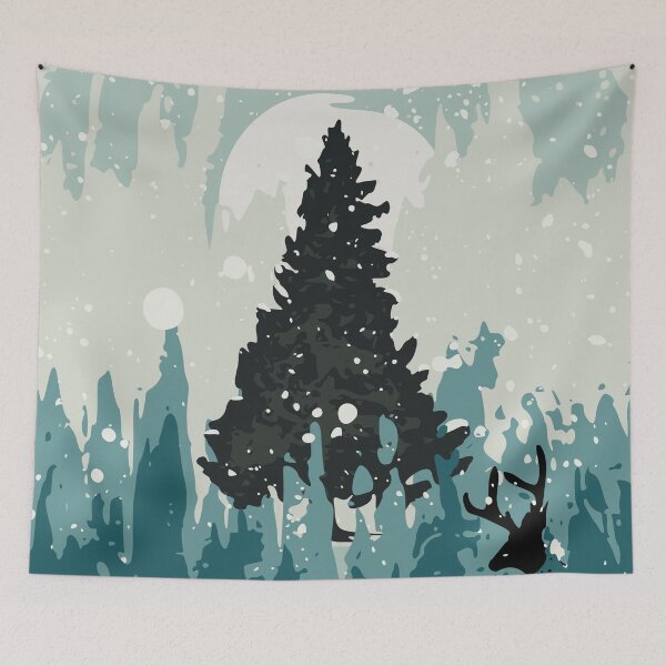 Item preview, Reindeer Silhouette Hidden in Front of Christmas Tree designed and sold by Abstract-Artist.