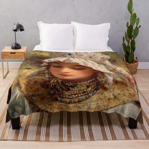 Item preview, Girl with Kokoshnik by Konstantin Makovsky Classical Fine Art Xzendor7 Old Masters Reproductions designed and sold by Xzendor7 Digital Art Creations.