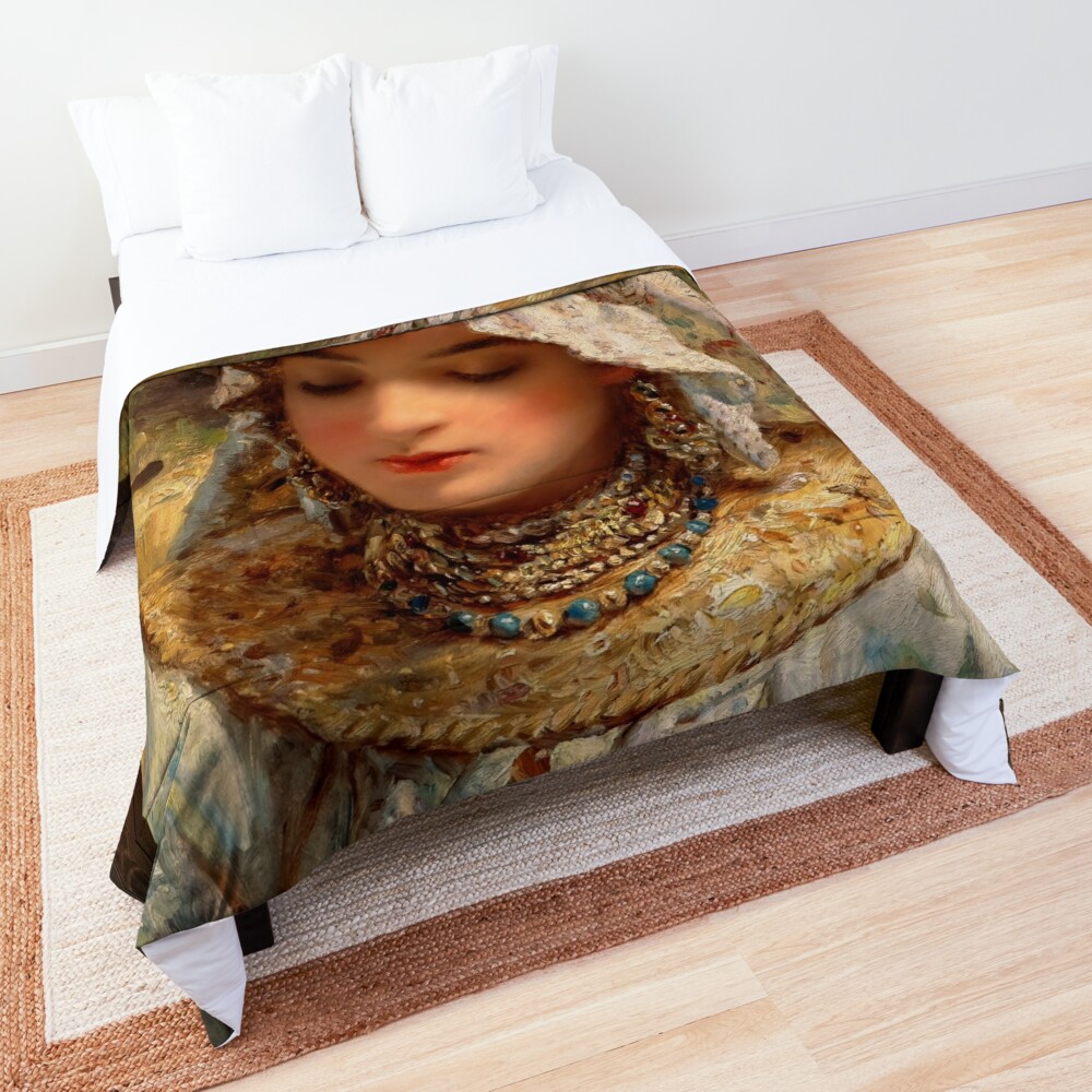 Girl with Kokoshnik by Konstantin Makovsky Classical Fine Art Xzendor7 Old Masters Reproductions Comforter