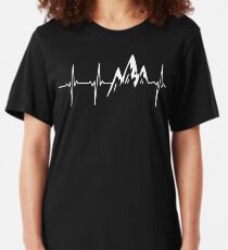 MOUNTAIN IN MY HEARTBEAT T SHIRT Slim Fit T-Shirt