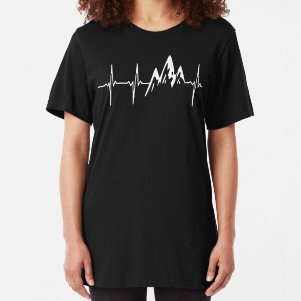 MOUNTAIN IN MY HEARTBEAT T SHIRT Slim Fit T-Shirt