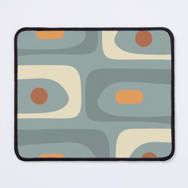 Item preview, Mid-Century Modern Piquet Minimalist Abstract Pattern Slate Blue Orange Rust Cream designed and sold by kierkegaard.