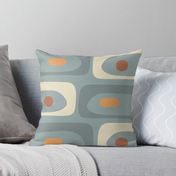 Artikel-Vorschau von Mid-Century Modern Piquet Minimalistisches abstraktes Muster Schiefer Blau Orange Rost Creme, designt und verkauft von kierkegaard.