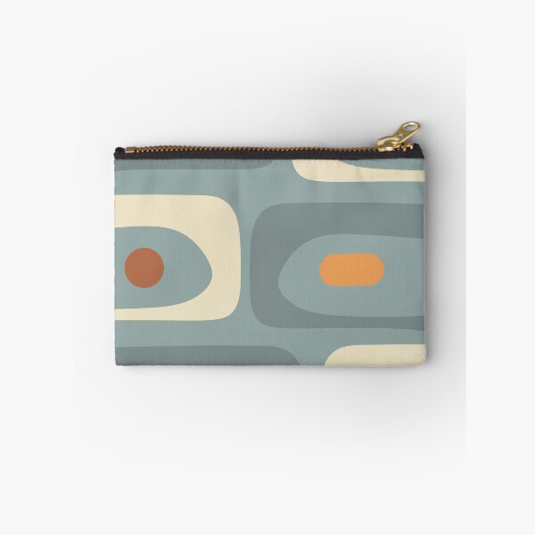 Item preview, Mid-Century Modern Piquet Minimalist Abstract Pattern Slate Blue Orange Rust Cream designed and sold by kierkegaard.