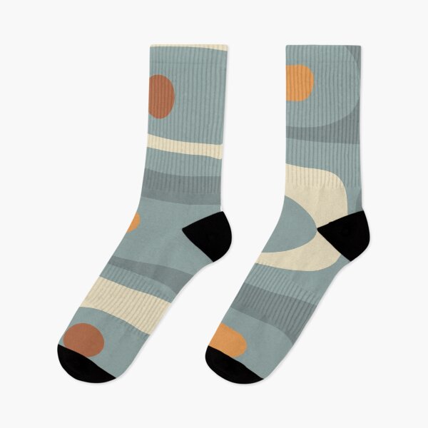 Item preview, Mid-Century Modern Piquet Minimalist Abstract Pattern Slate Blue Orange Rust Cream designed and sold by kierkegaard.