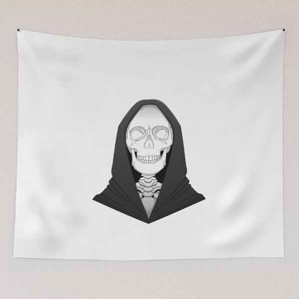 Item preview, skull wearing a hood  designed and sold by DoesArtAndStuff.