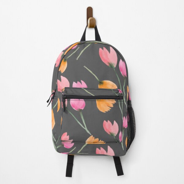 Item preview, Watercolor Orange and Pink Flowers. Wild Flowers Seamless Pattern on Gray Background designed and sold by silviaol.