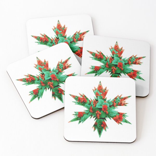 Item preview, Xmas Snowflakes Green Red flowers Star  by Iritof designed and sold by iritof.