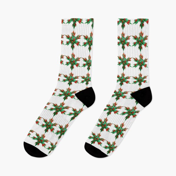 Item preview, Xmas Snowflakes Green Red flowers Star  by Iritof designed and sold by iritof.